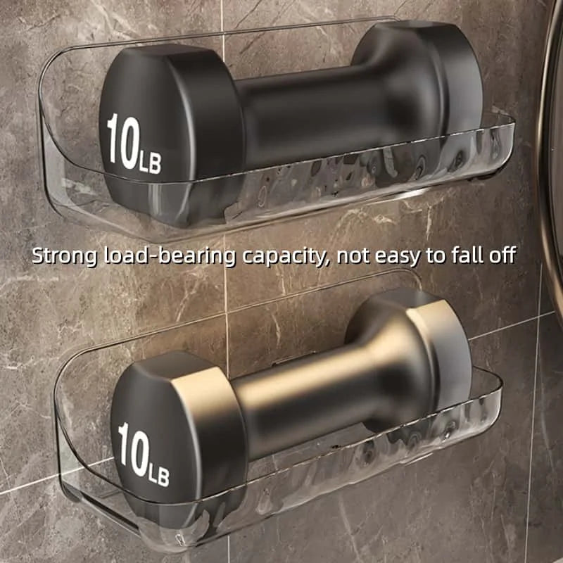 Étagère de salle de bain murale transparente – sans perçage