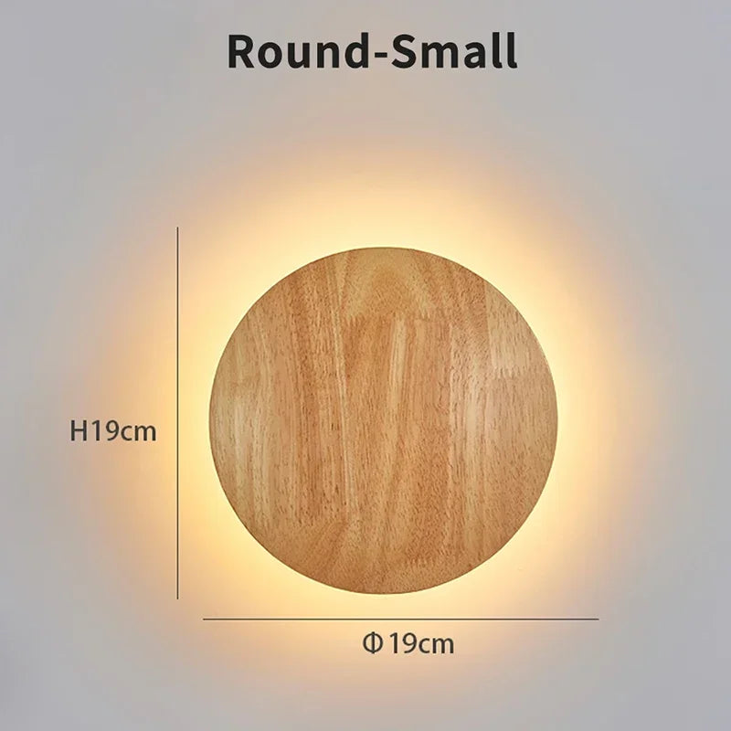 Applique murale LED en bois – Cercle & ovale minimaliste