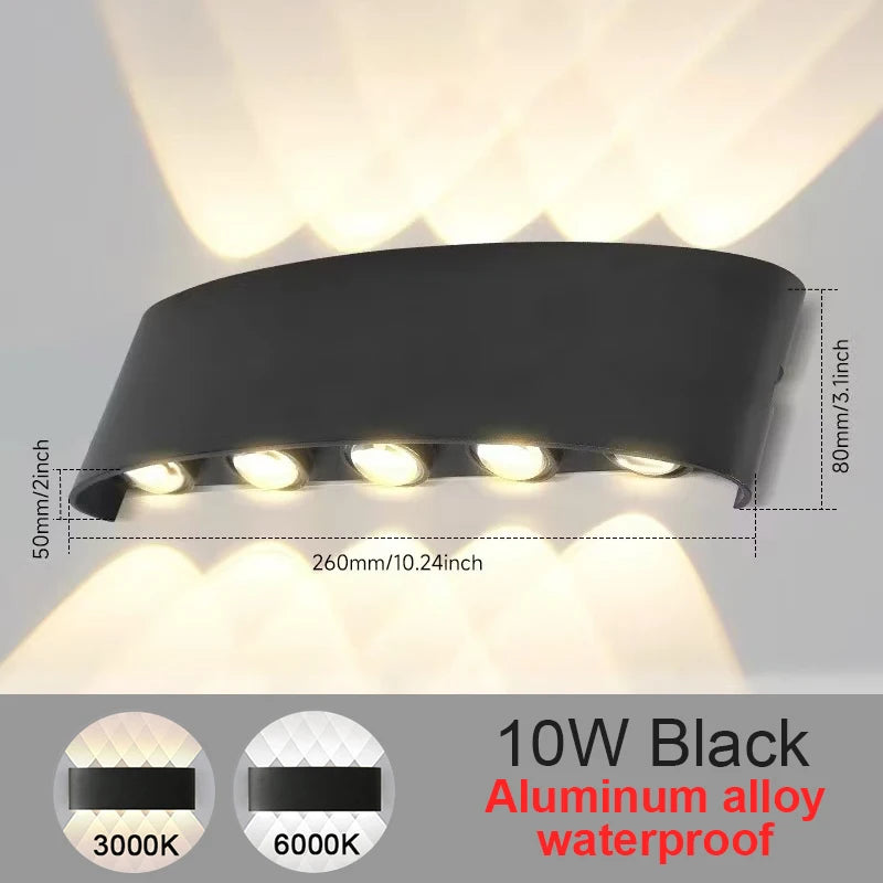 Applique murale LED à éclairage haut et bas, 2 à 10 W