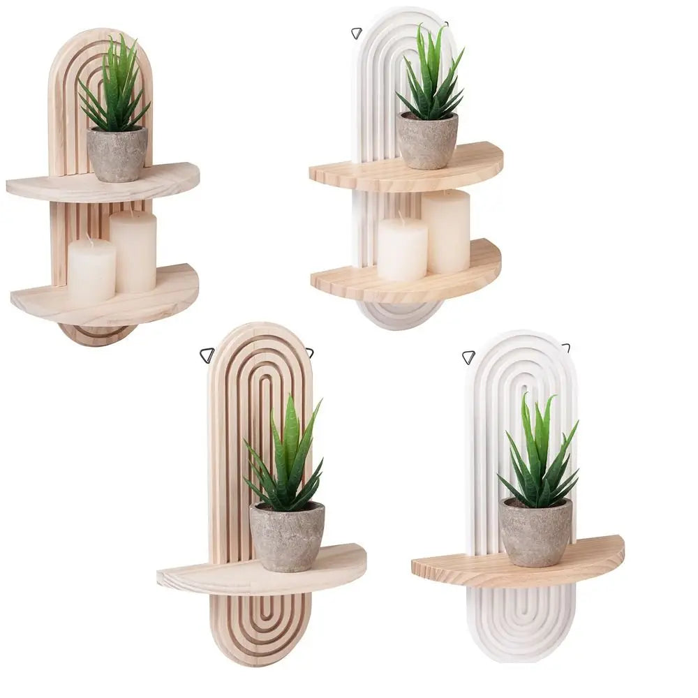 Étagère flottante en bois – Style bohème vintage