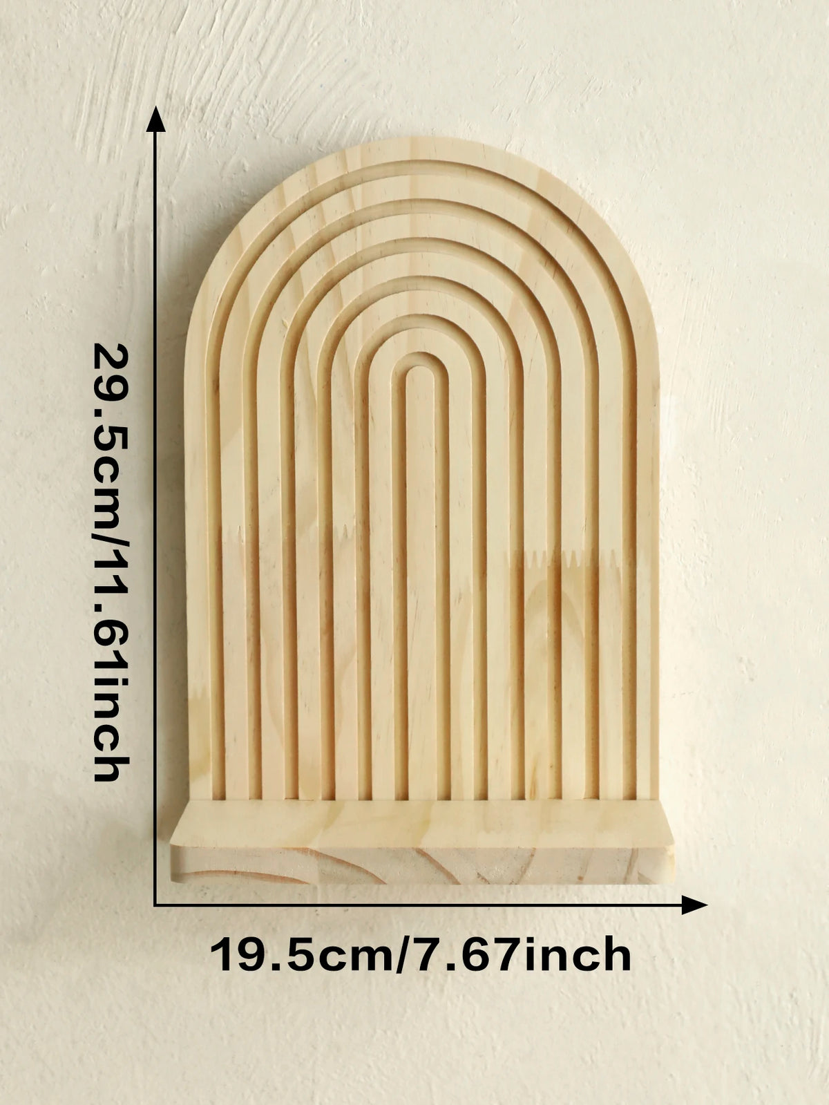 Étagère murale géométrique en bois naturel – Style bohème