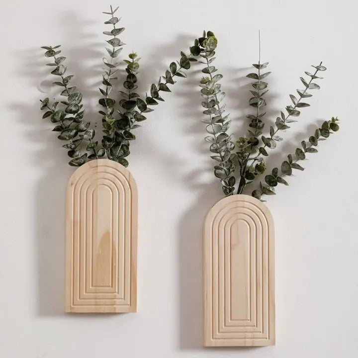 Vase mural arche en bois – Jardinière suspendue