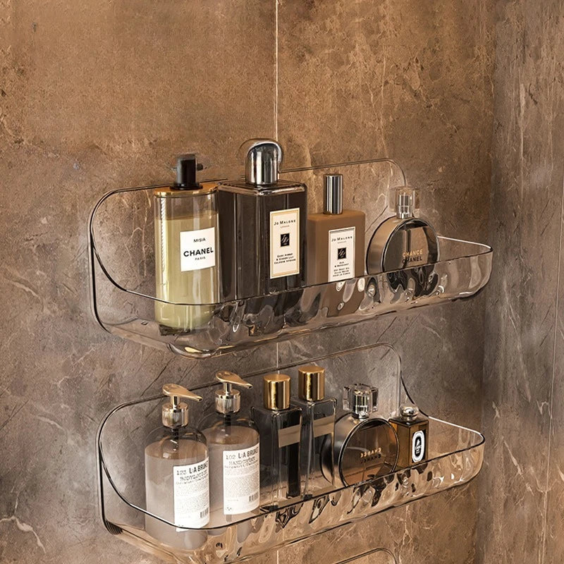 Étagère de salle de bain murale transparente – sans perçage