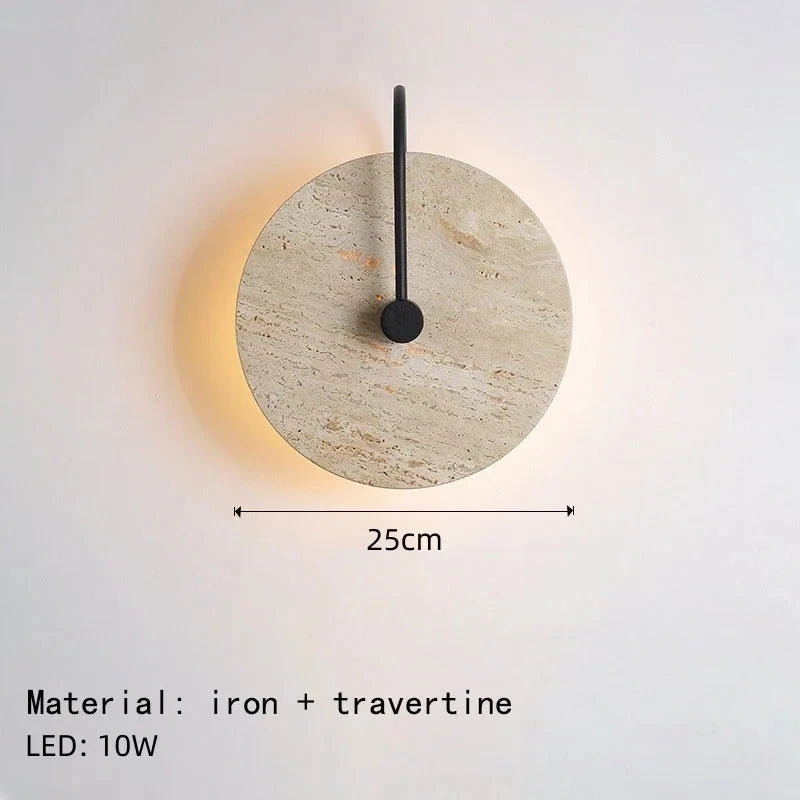Applique LED en pierre naturelle – Esprit wabi-sabi