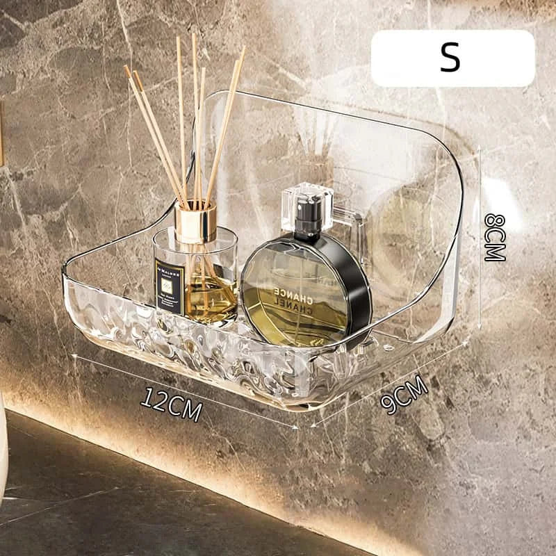 Étagère de salle de bain murale transparente – sans perçage