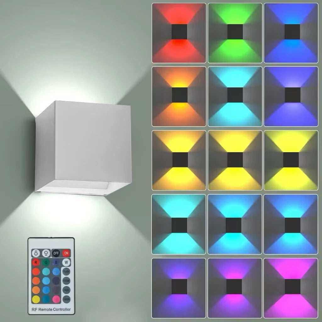 Applique murale LED RGB avec télécommande, aluminium ou plastique ABS