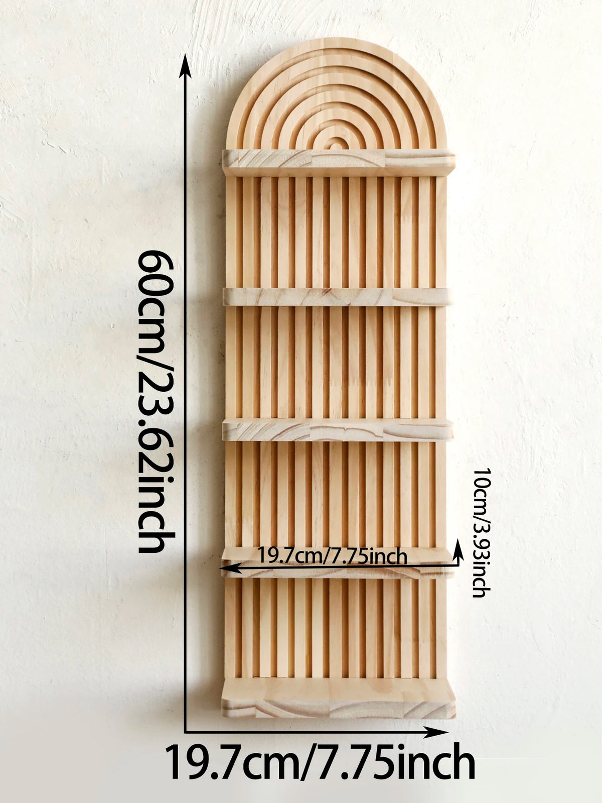 Étagère arche 5 niveaux en bois naturel – Nordique bohème