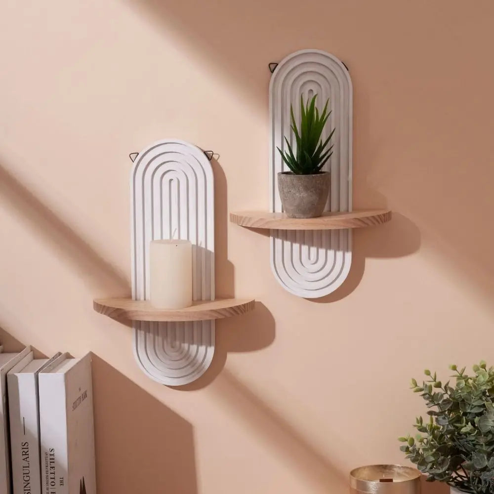 Étagère flottante en bois – Style bohème vintage