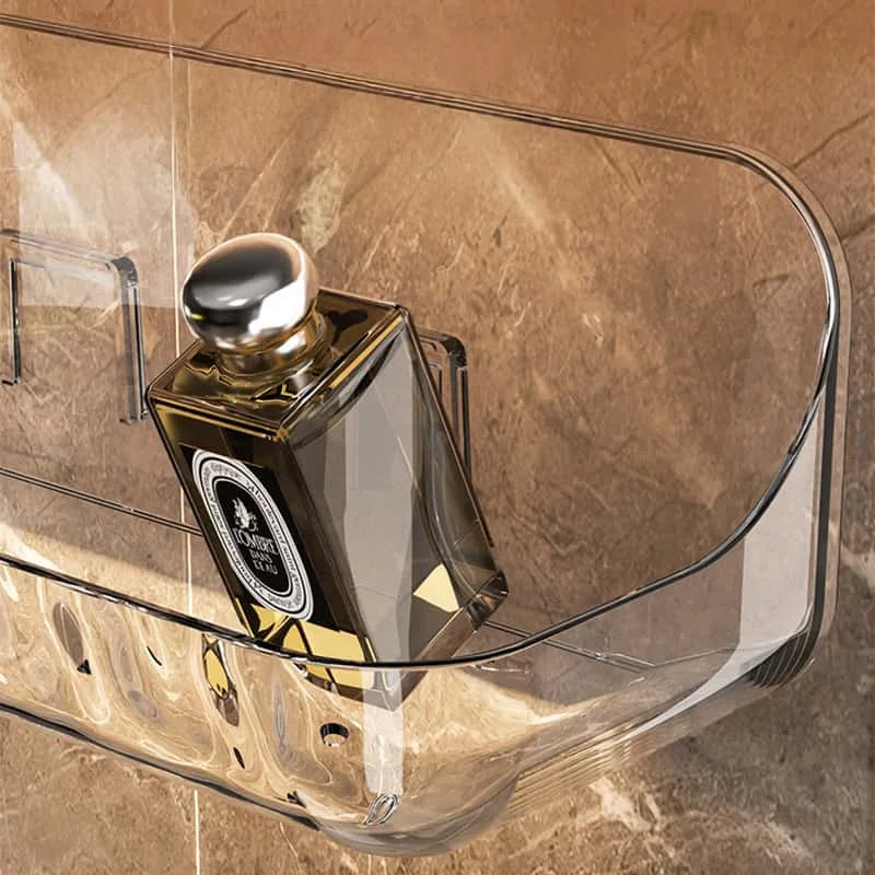Étagère de salle de bain murale transparente – sans perçage