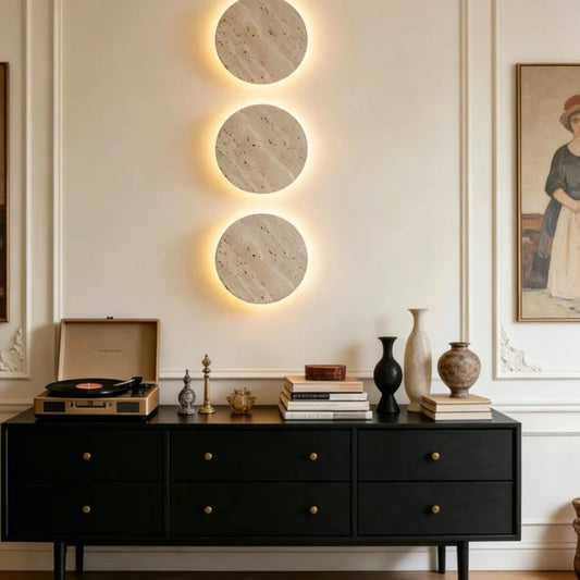 Applique LED en pierre naturelle – Esprit wabi-sabi