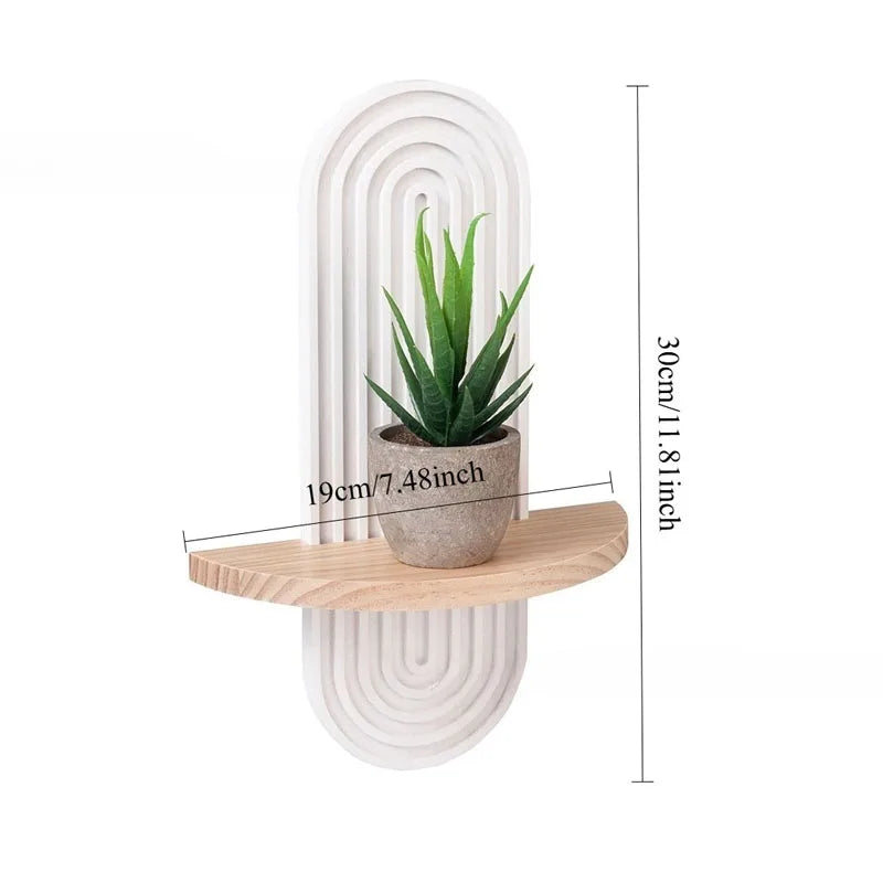 Étagère flottante en bois – Style bohème vintage