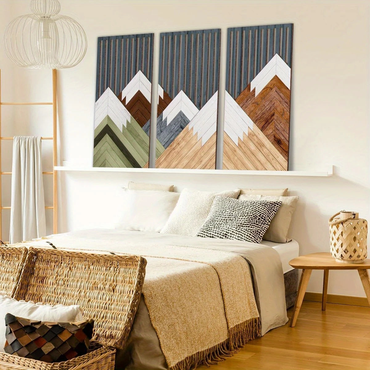 Décorations murales en bois – Motif feuillage bohème