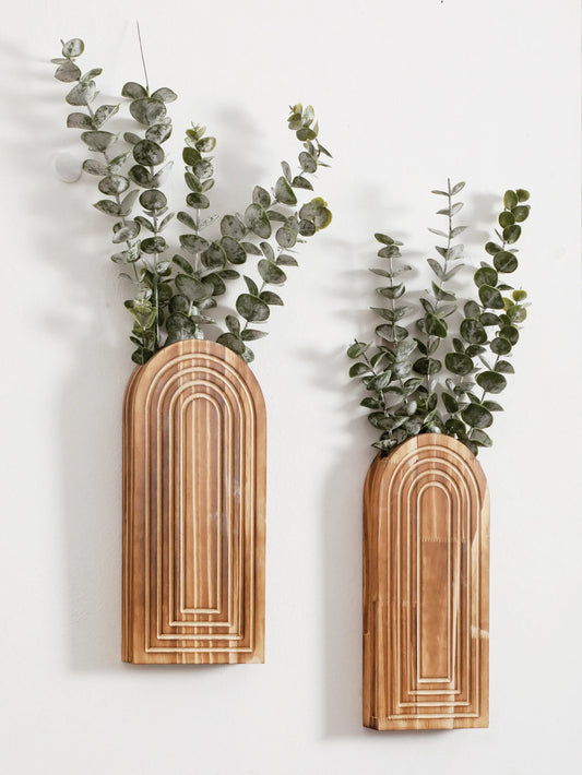 Vase mural arche en bois