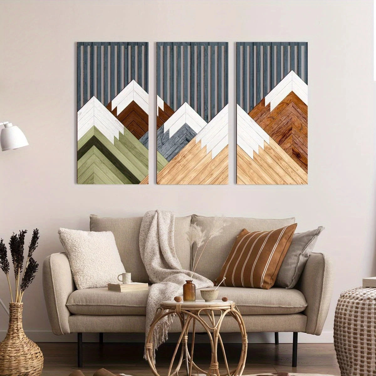 Décorations murales en bois – Motif feuillage bohème