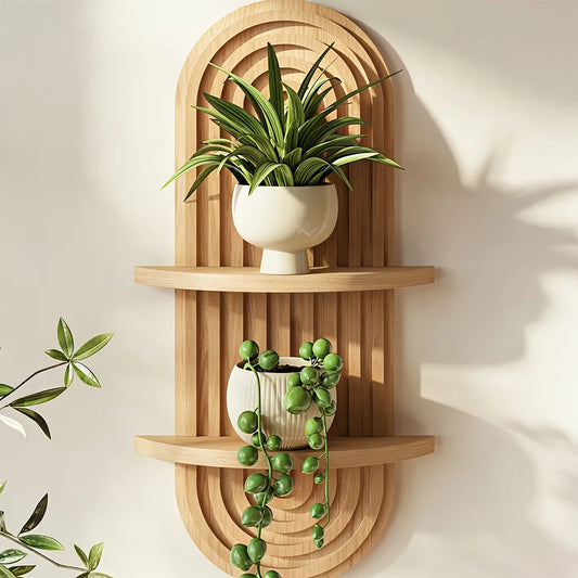 Étagère arche en bois rustique pour plantes et bougies