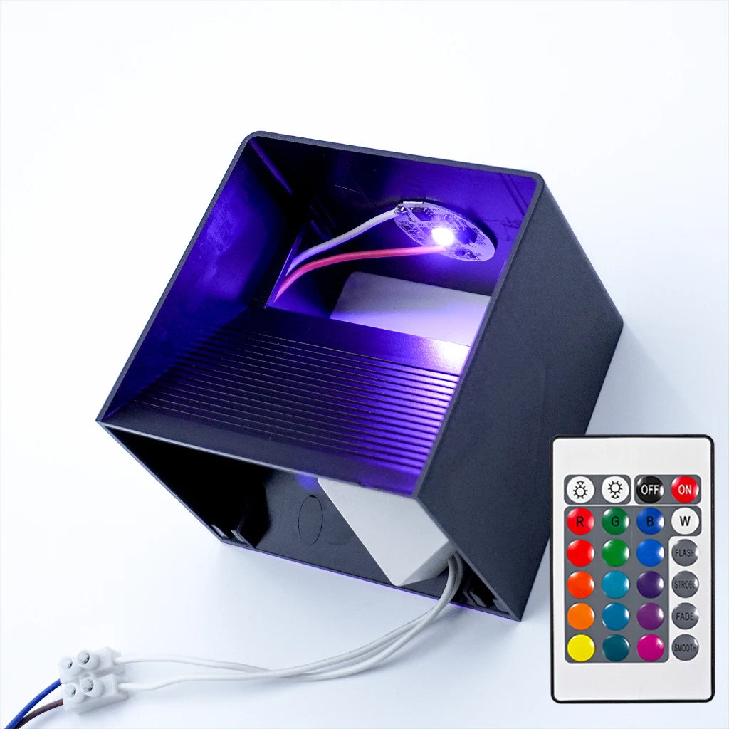 Applique murale LED RGB avec télécommande, aluminium ou plastique ABS