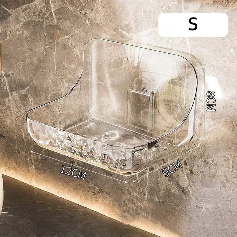 Étagère de salle de bain murale transparente – sans perçage