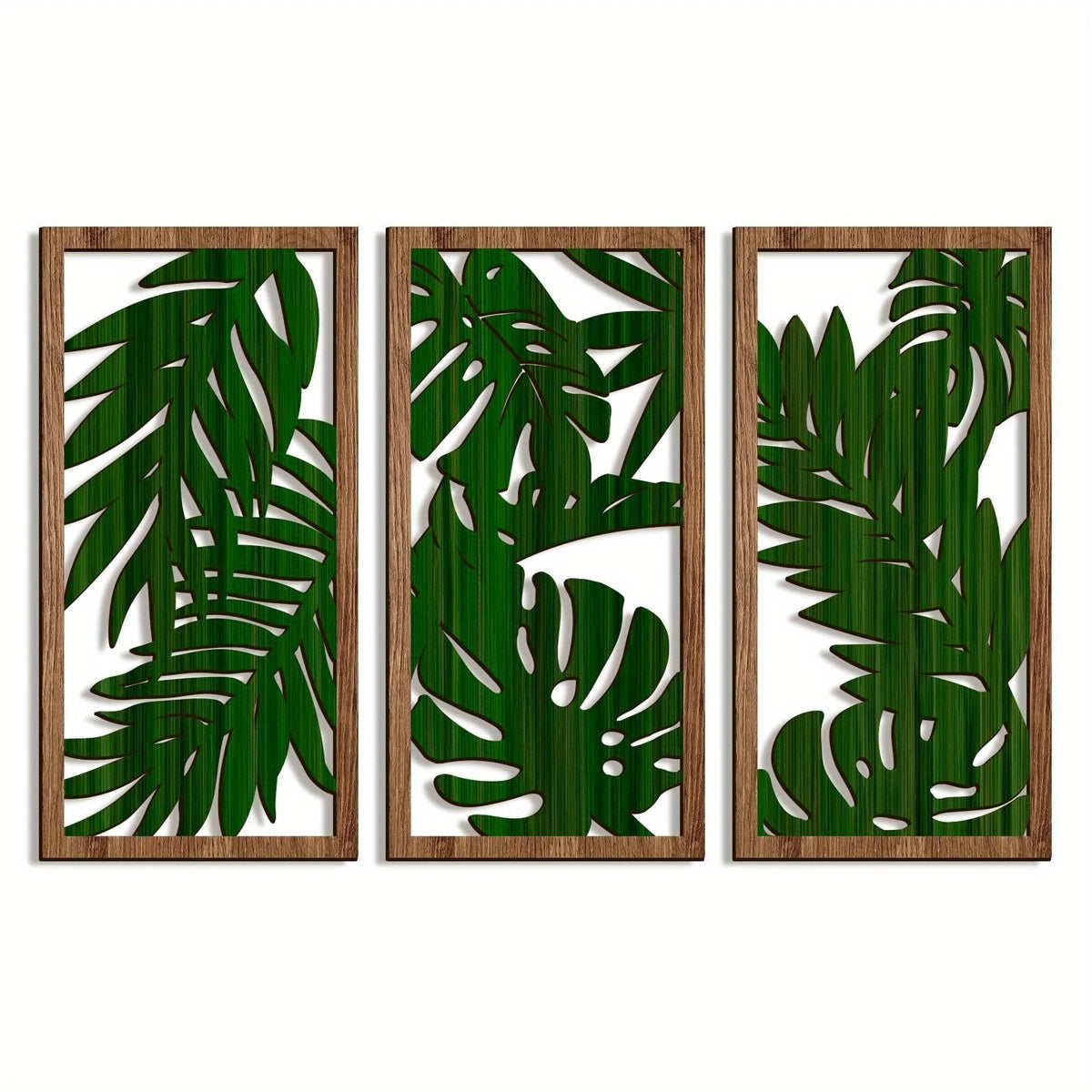 Décorations murales en bois – Motif feuillage bohème
