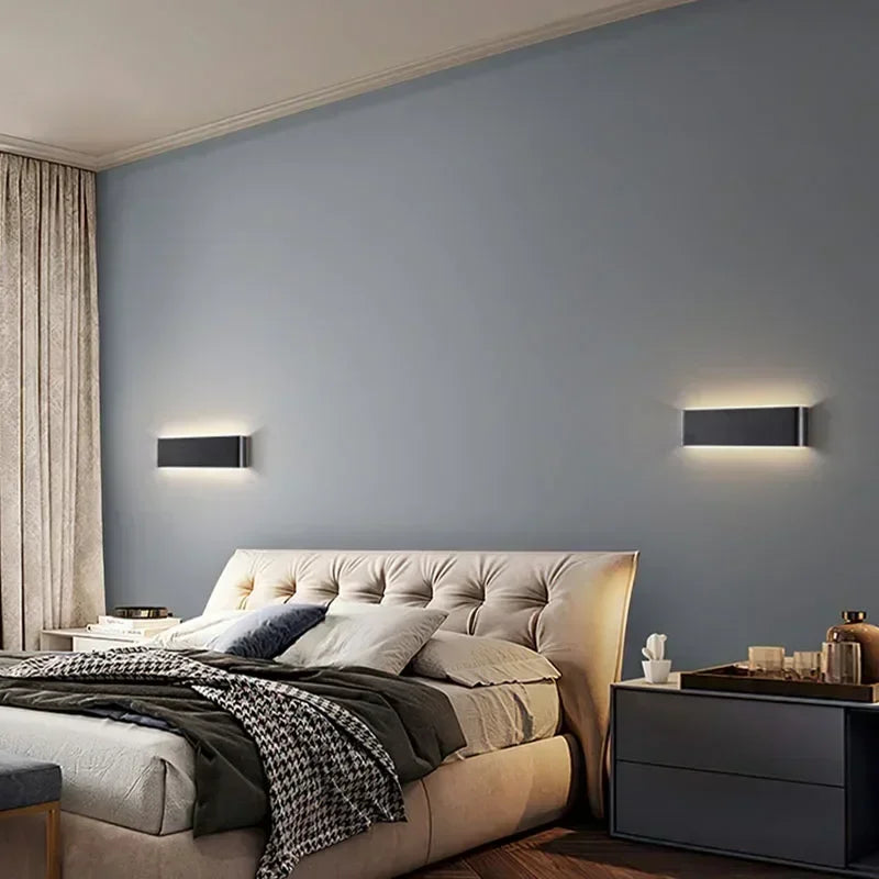 Applique murale LED en aluminium à éclairage haut et bas