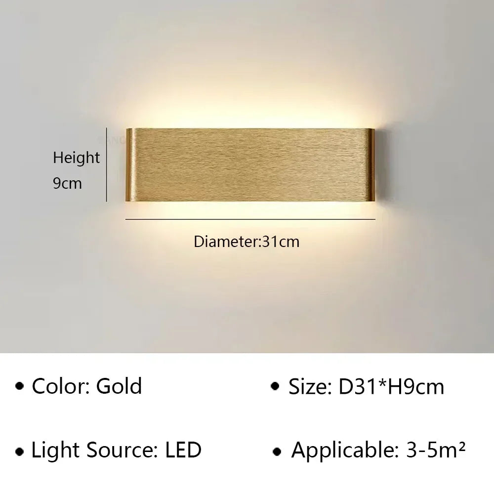 Applique murale LED en aluminium à éclairage haut et bas