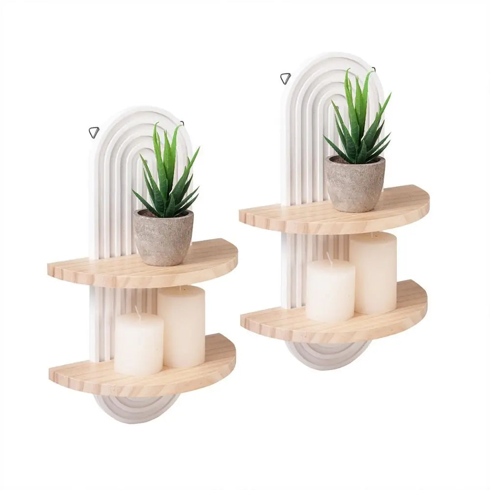 Étagère flottante en bois, style bohème vintage
