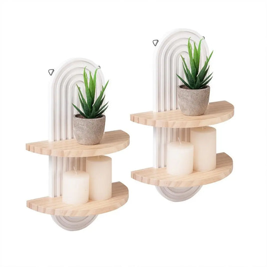 Étagère flottante en bois, style bohème vintage