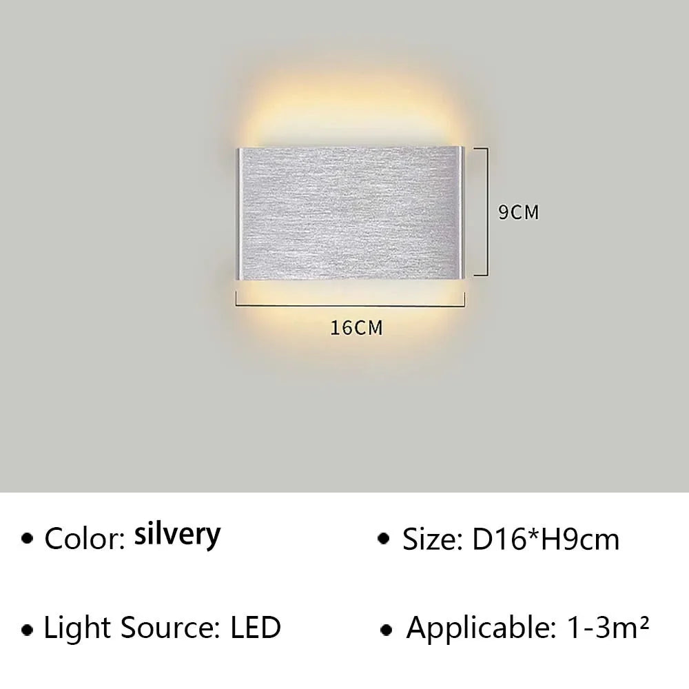 Applique murale LED en aluminium à éclairage haut et bas