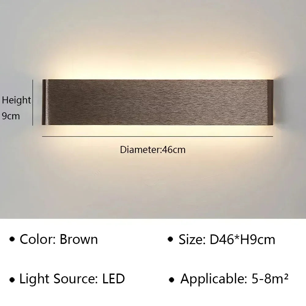Applique murale LED en aluminium à éclairage haut et bas