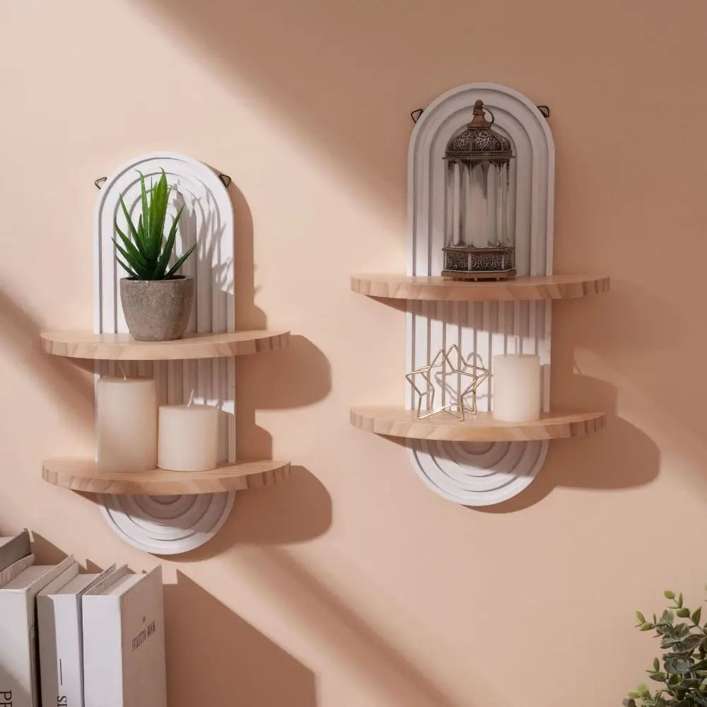 Étagère flottante en bois – Style bohème vintage