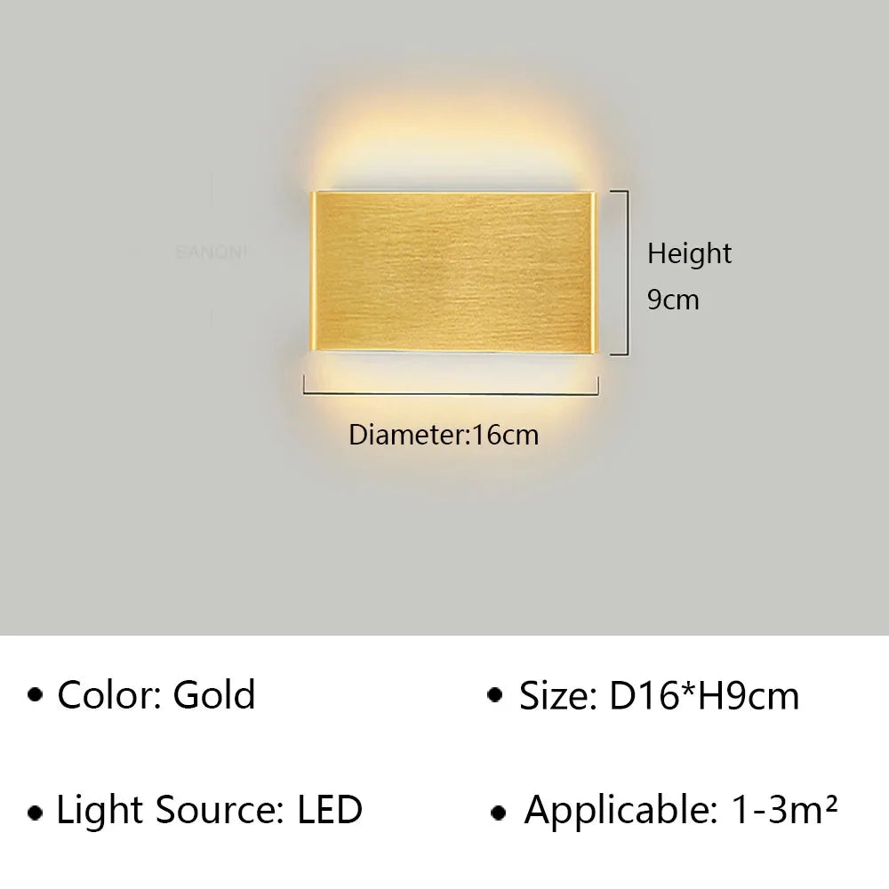 Applique murale LED en aluminium à éclairage haut et bas