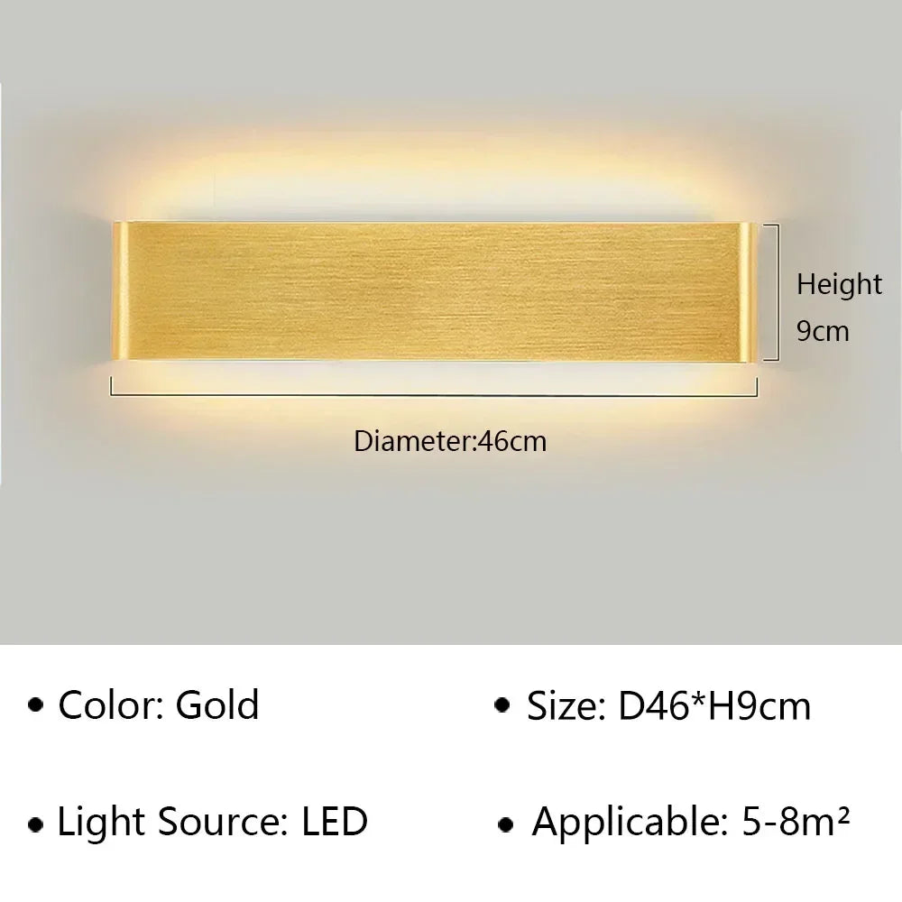 Applique murale LED en aluminium à éclairage haut et bas