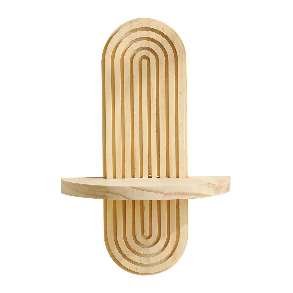 Étagère arche en bois rustique – Plantes & bougies