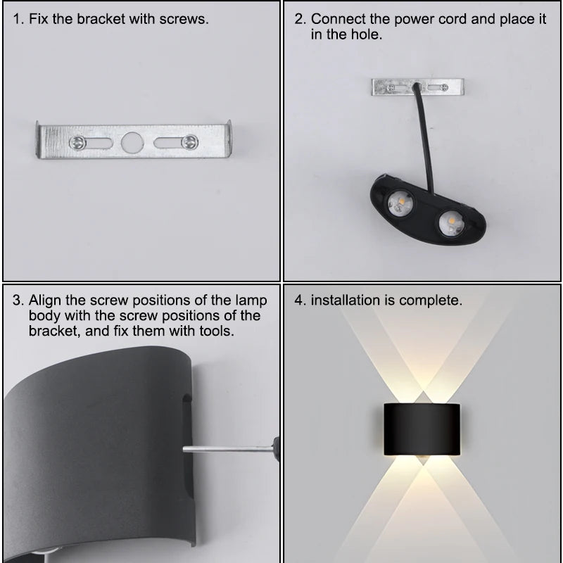 Applique murale LED IP65 à éclairage haut et bas