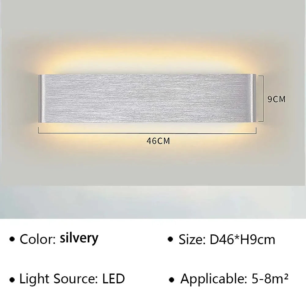 Applique murale LED en aluminium à éclairage haut et bas