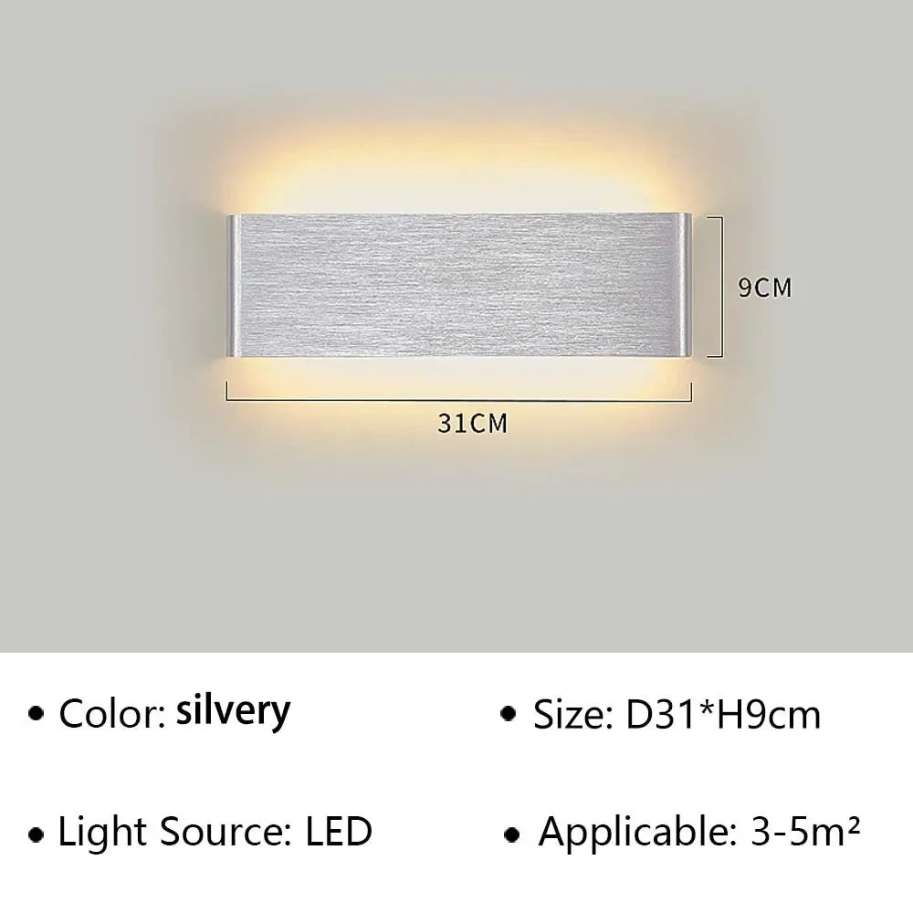 Applique murale LED en aluminium à éclairage haut et bas