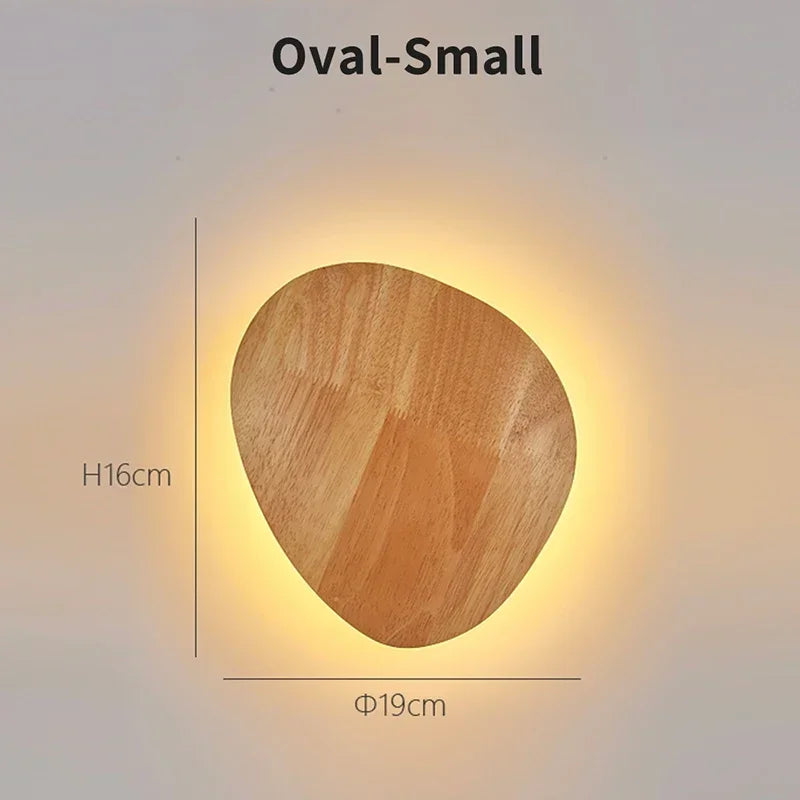 Applique murale LED en bois – Cercle & ovale minimaliste