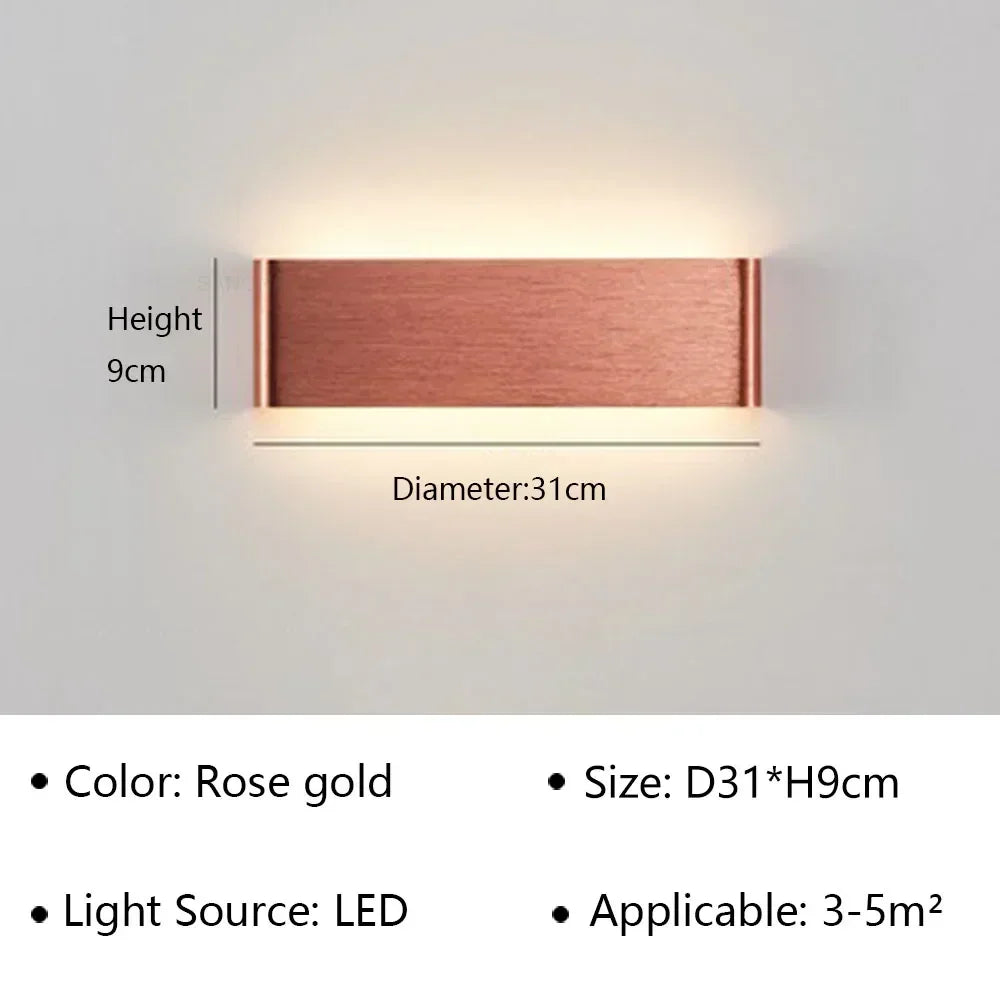 Applique murale LED en aluminium à éclairage haut et bas