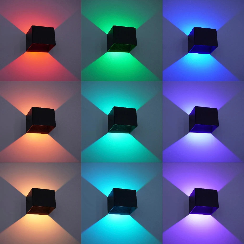 Applique murale LED RGB avec télécommande, aluminium ou plastique ABS