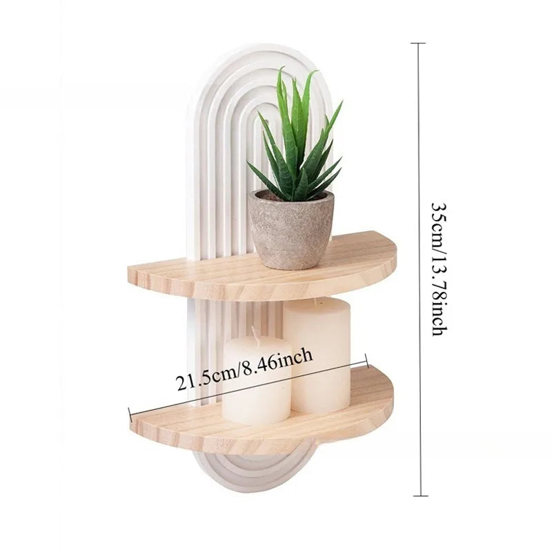 Étagère flottante en bois – Style bohème vintage