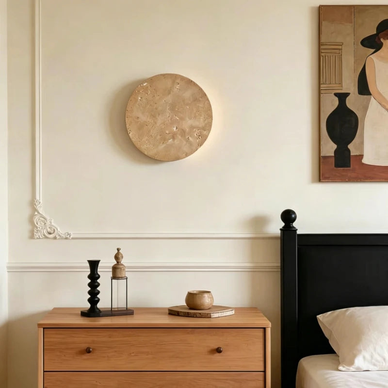 Applique LED en pierre naturelle – Esprit wabi-sabi