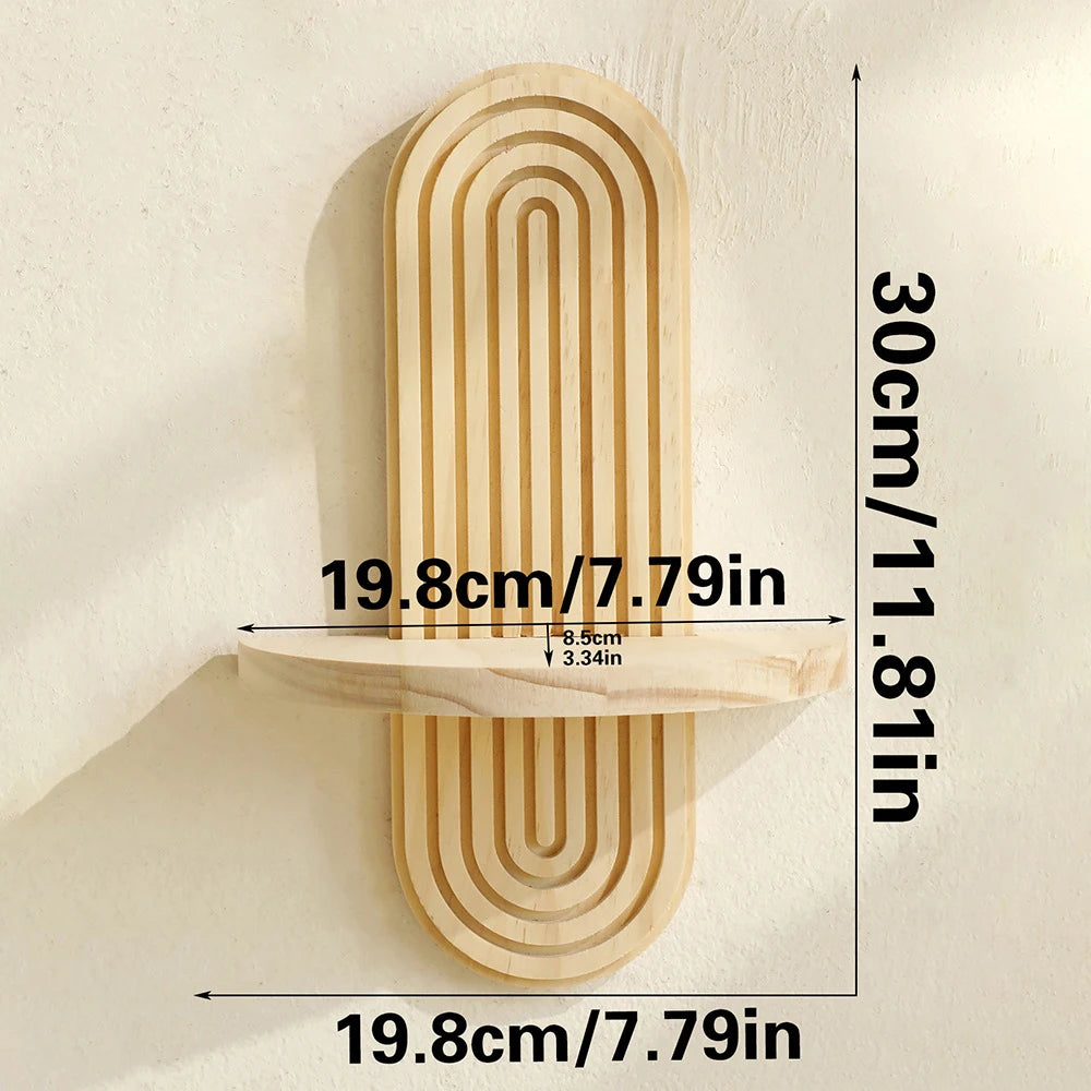 Étagère arche en bois rustique – Plantes & bougies