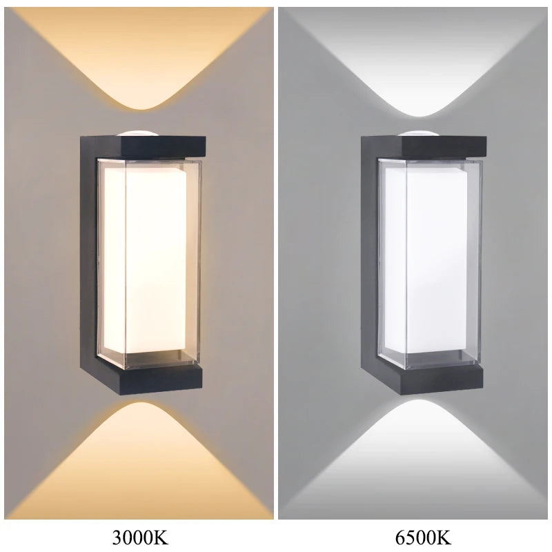 Applique murale LED IP65 à éclairage haut et bas