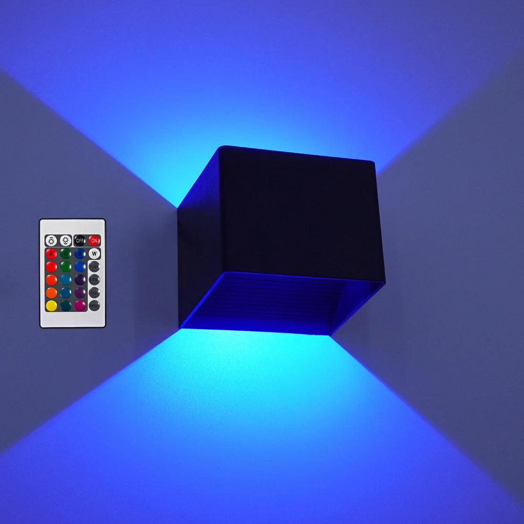 Applique murale LED RGB avec télécommande, aluminium ou plastique ABS