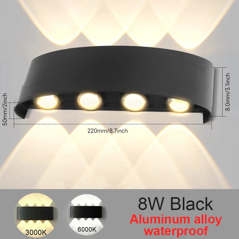 Applique murale LED à éclairage haut et bas, 2 à 10 W