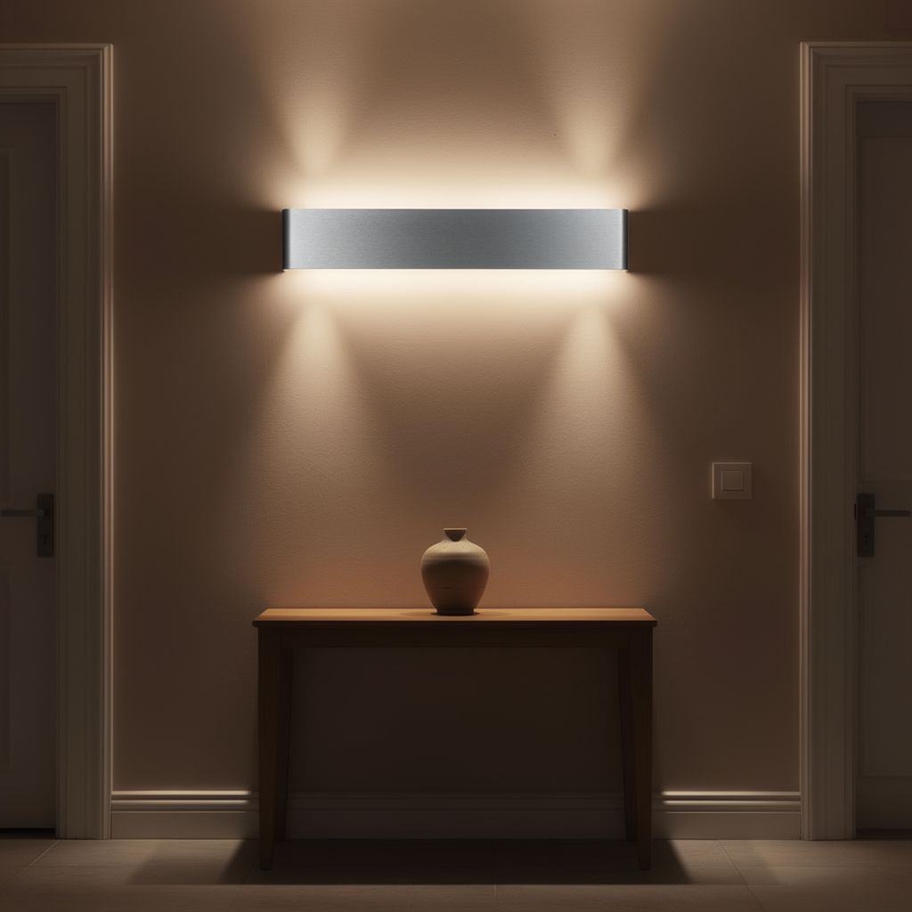Applique LED aluminium à éclairage haut et bas dans une entrée